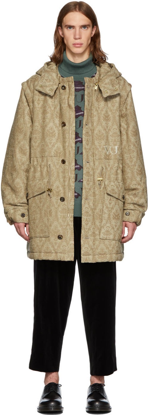 Undercover Beige Valentino Edition Base Printed Parka