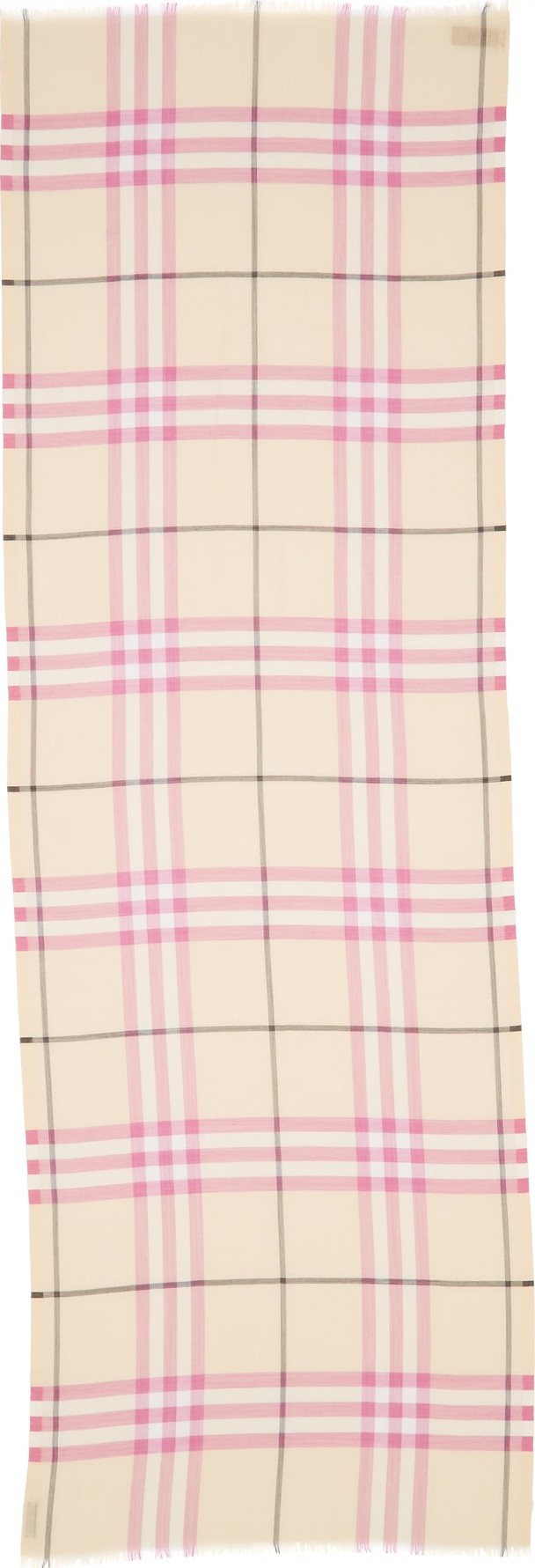 Burberry London England Giant Check Wool & Silk Gauze Scarf
