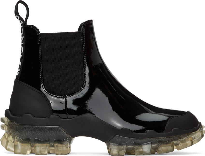 Moncler Black Leather Hanya Boot Moncler Black Leather Hanya Boot