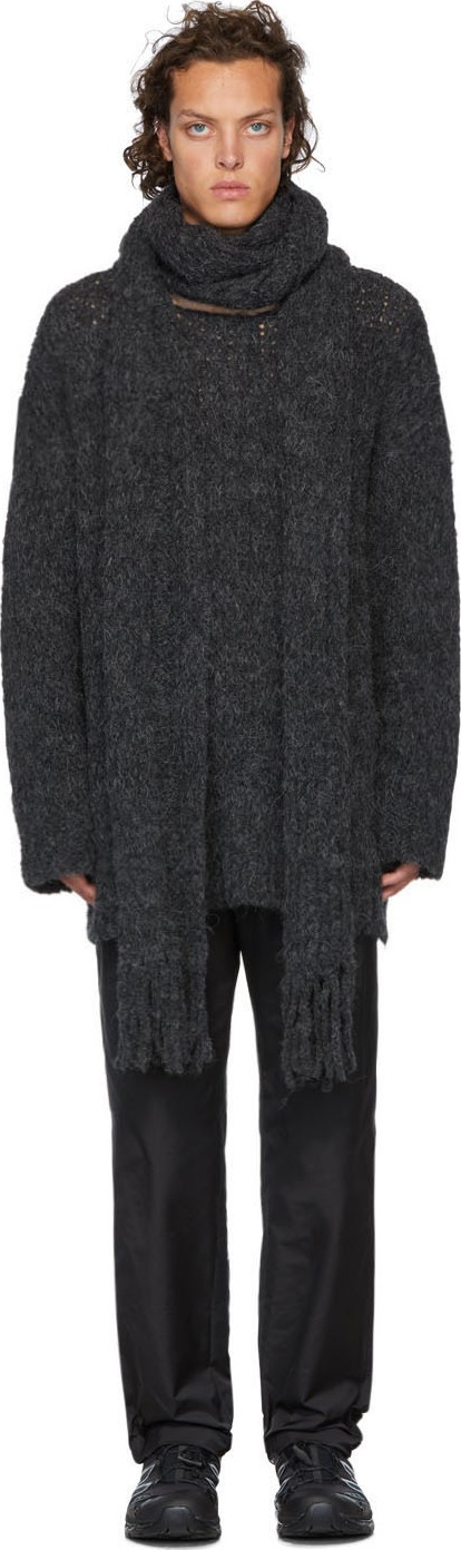 Valentino Grey Scarf Turtleneck