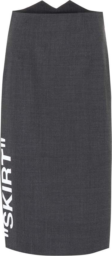 Off White Stretch wool pencil skirt