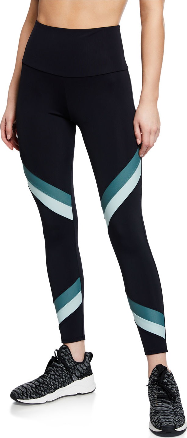 ONZIE High-Rise Sporty Striped Performance Leggings