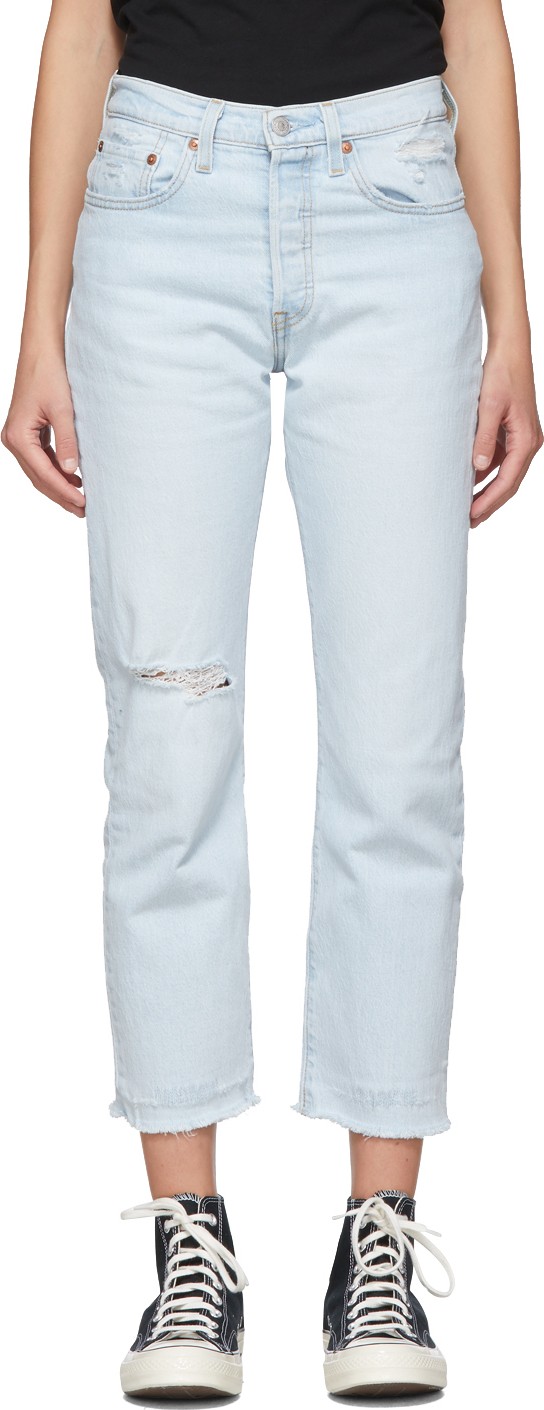 LEVI’S Blue 501 Original Stretch Cropped Jeans