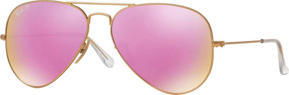 Ray Ban Mirrored Polarized Metal Aviator Sunglasses, Pink Pattern