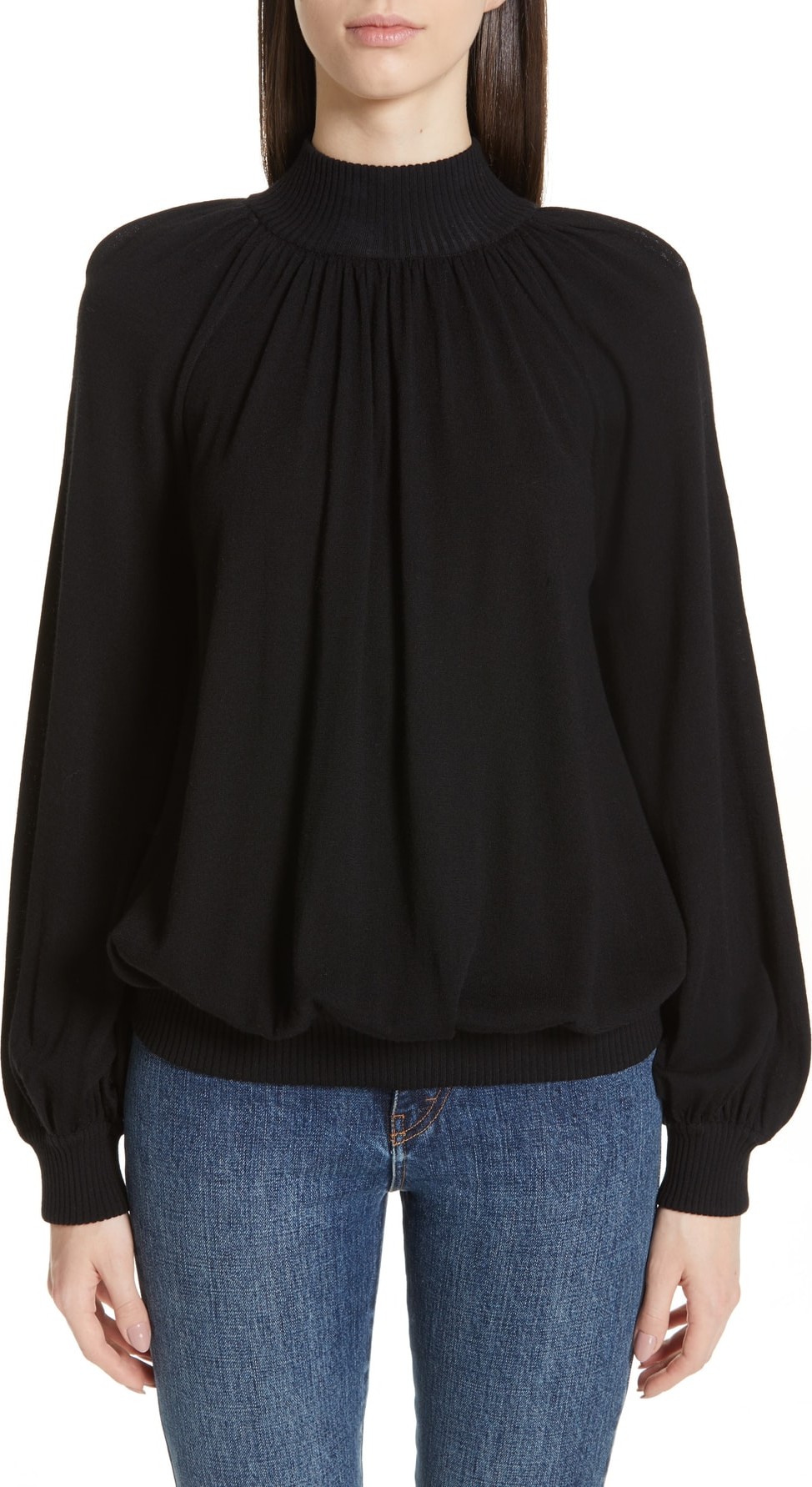 Co Cashmere High Neck Blouson Sweater