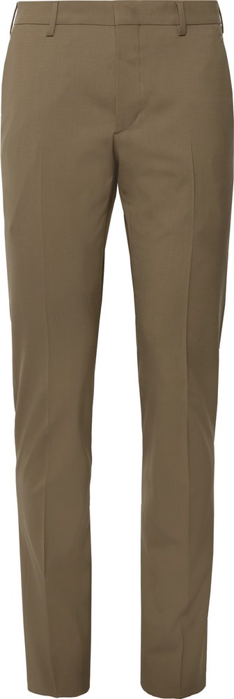 Prada Tan Slim-Fit Stretch-Virgin Wool Trousers