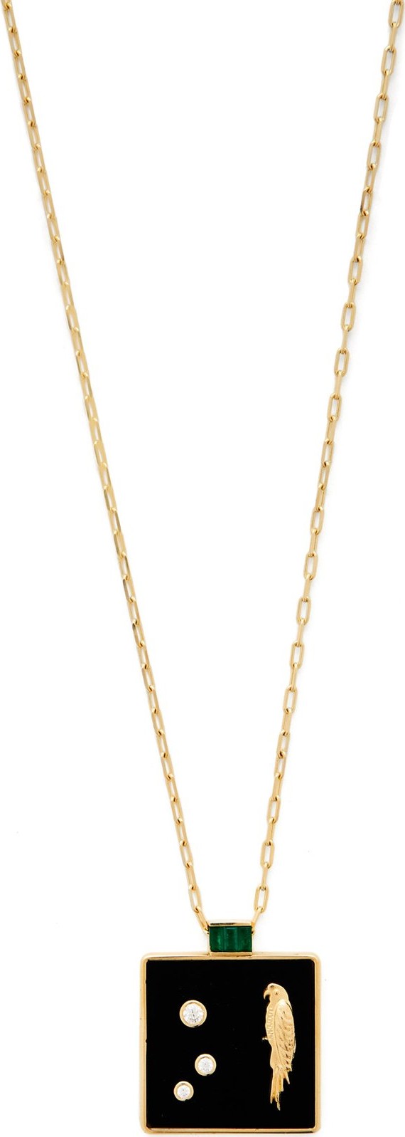 Retrouvai Truth gold, emerald & diamond necklace