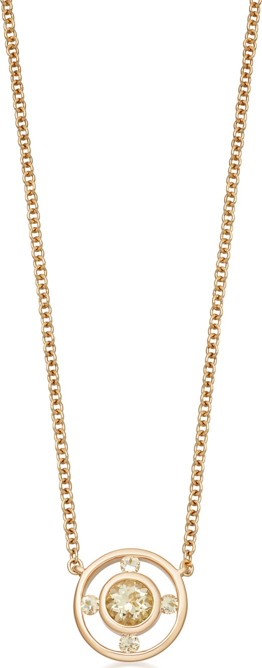 Kiki McDonough Forget Me Not 18k Gold & Lemon Quartz Necklace