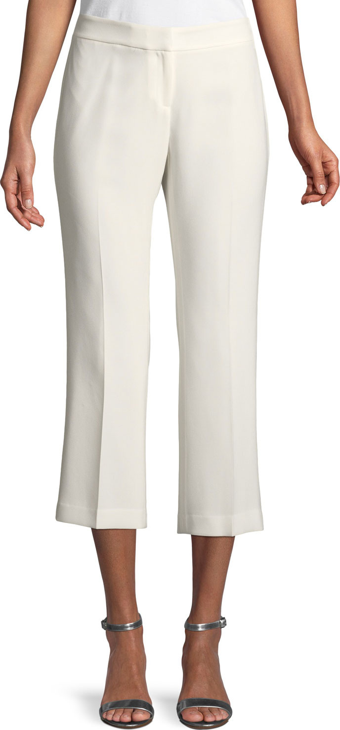 Lafayette 148 New York Manhattan Finesse Crepe Cropped Flare Pants