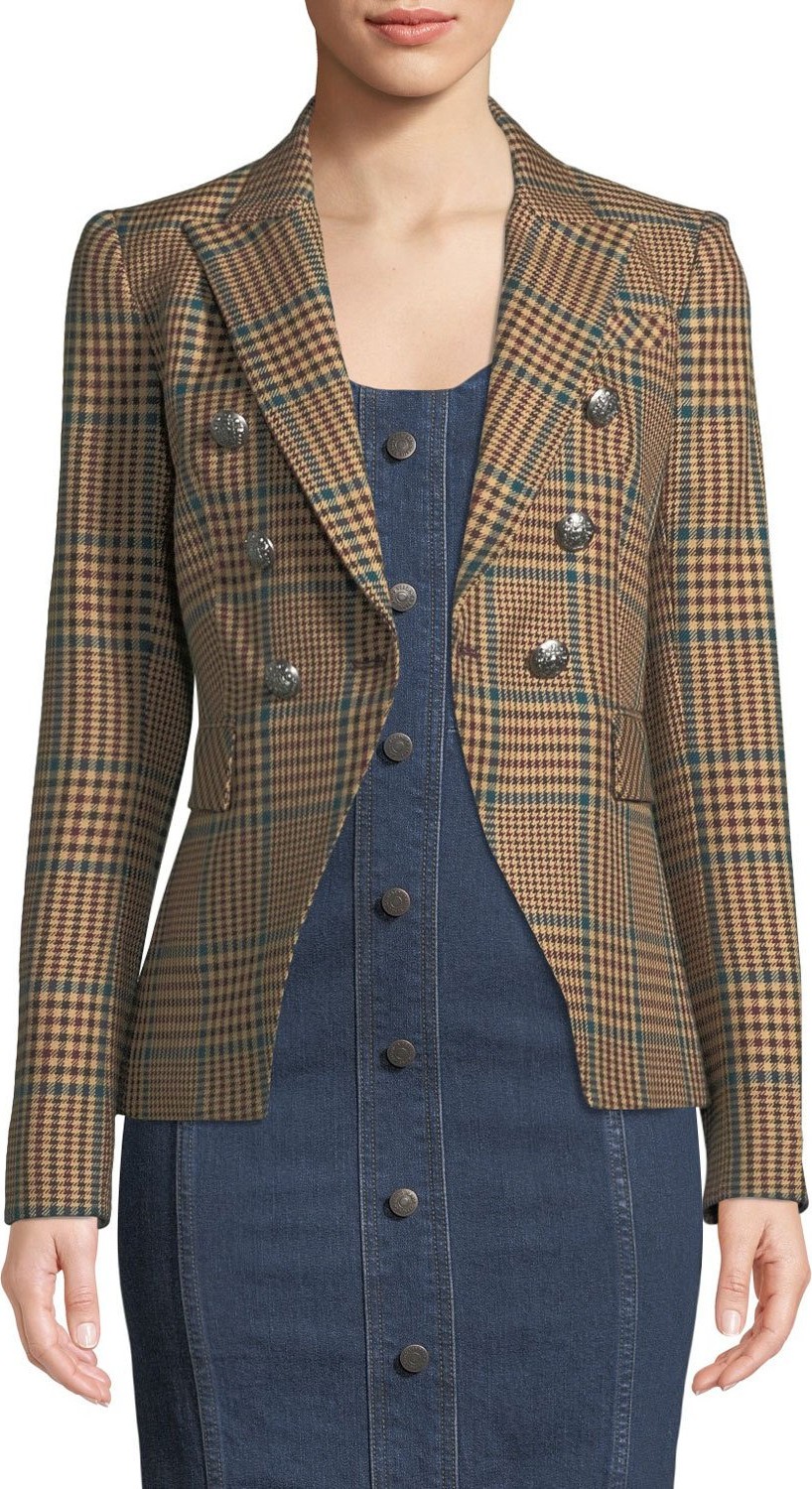 Veronica Beard Miller Single-Button Plaid Jacket