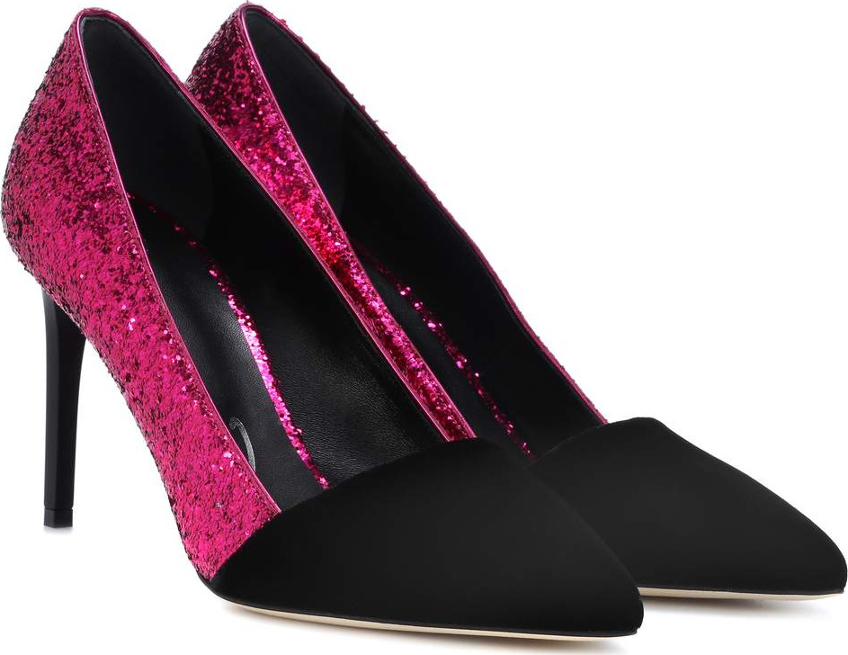 Oscar De La Renta Glitter and velvet pumps
