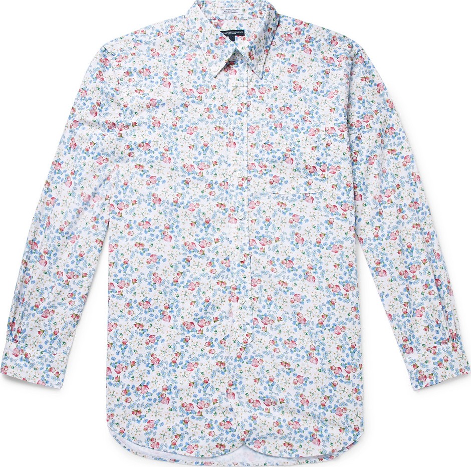 Engineered Garments Floral-Print Cotton-Poplin Shirt