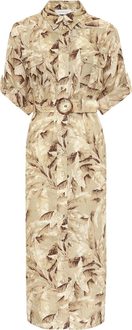 Zimmermann Super Eight Safari linen midi dress