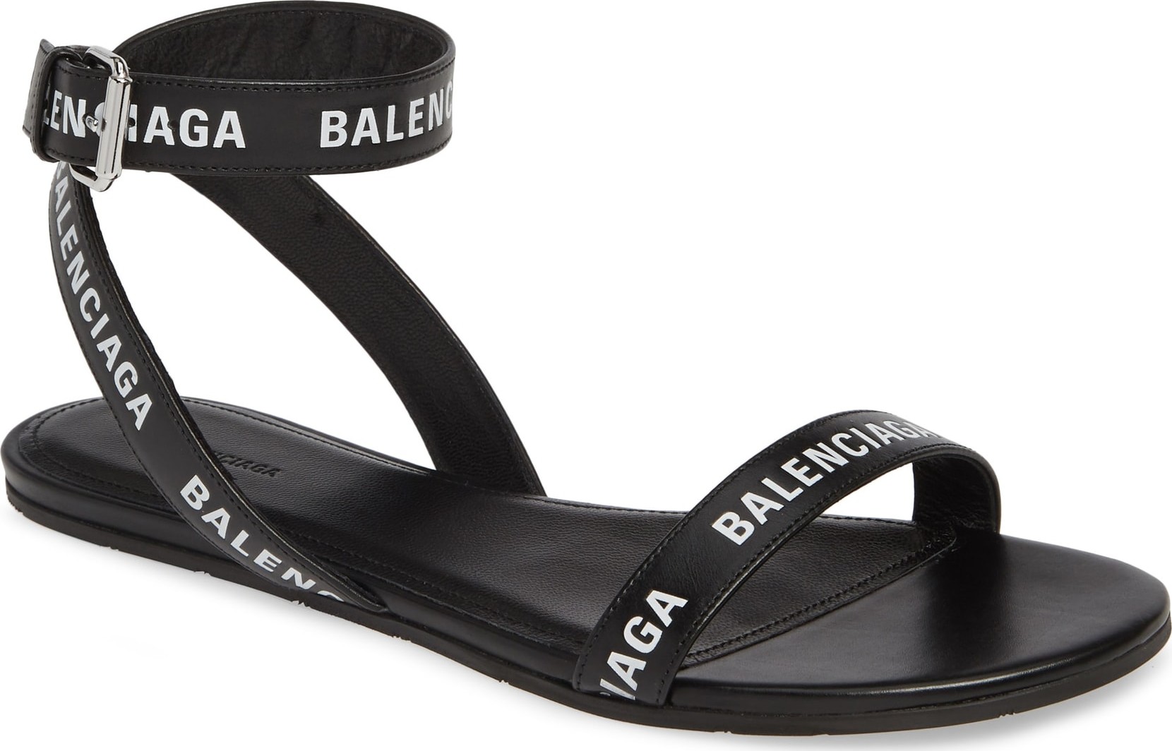 Balenciaga Logo Ankle Strap Sandal