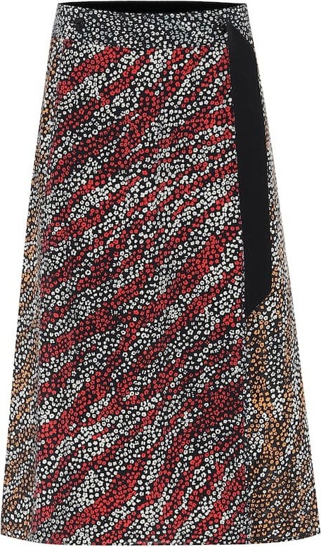 Rag & Bone Colette printed silk midi skirt