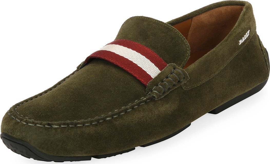 Bally Men's Pearce Suede Driver with Web Strap