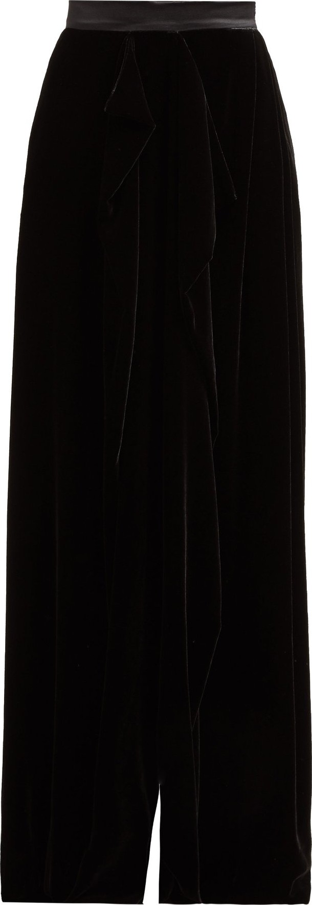 Vika Gazinskaya High-rise wrap-front wide-leg velvet trousers