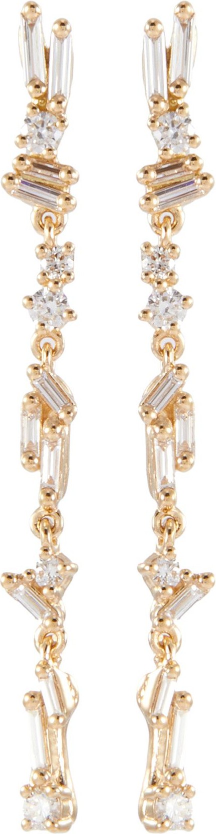 Suzanne Kalan Diamond 18k yellow gold dangle earrings