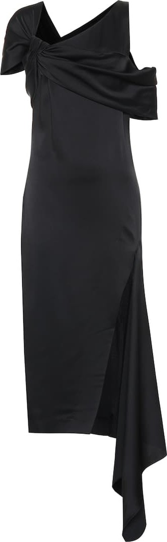 Monse Asymmetric satin midi dress