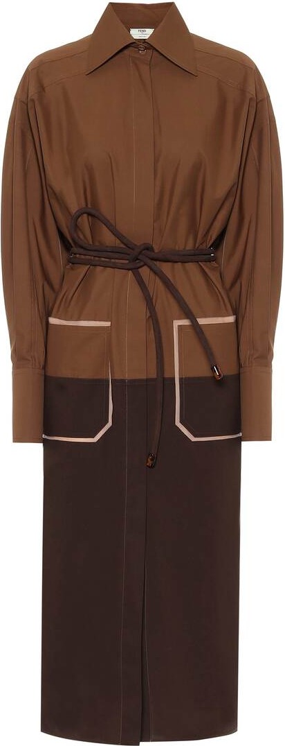 Fendi Silk-twill shirt dress