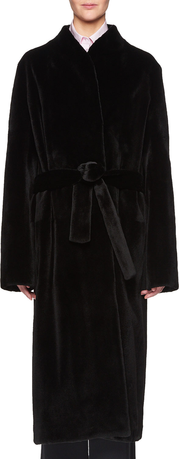 THE ROW Paret Belted Long Mink Fur Coat