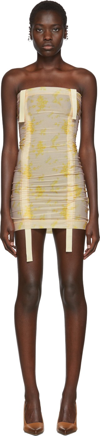 Charlotte Knowles Beige & Yellow Skinn Dress