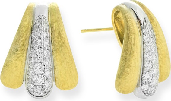 Marco Bicego Legami 18k Diamond Huggie Hoop Earrings, 0.73tcw