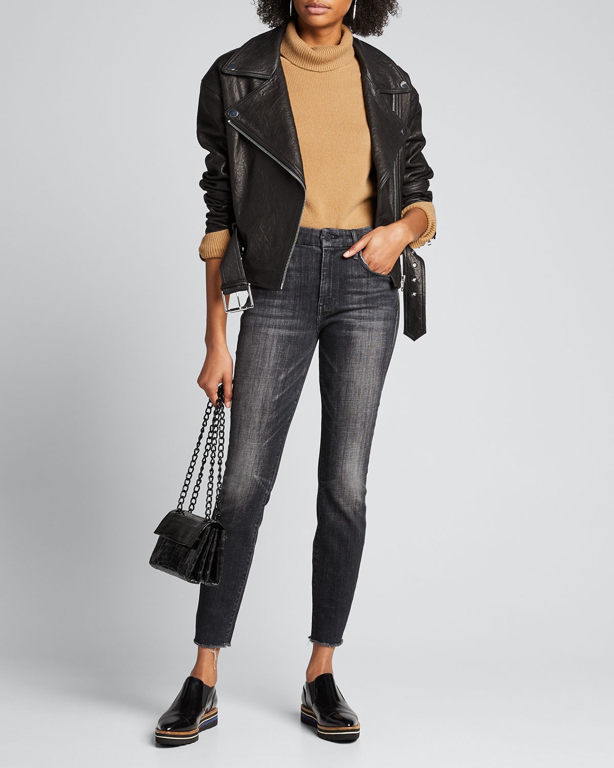 MOTHER The Looker Ankle Fray Skinny Jeans