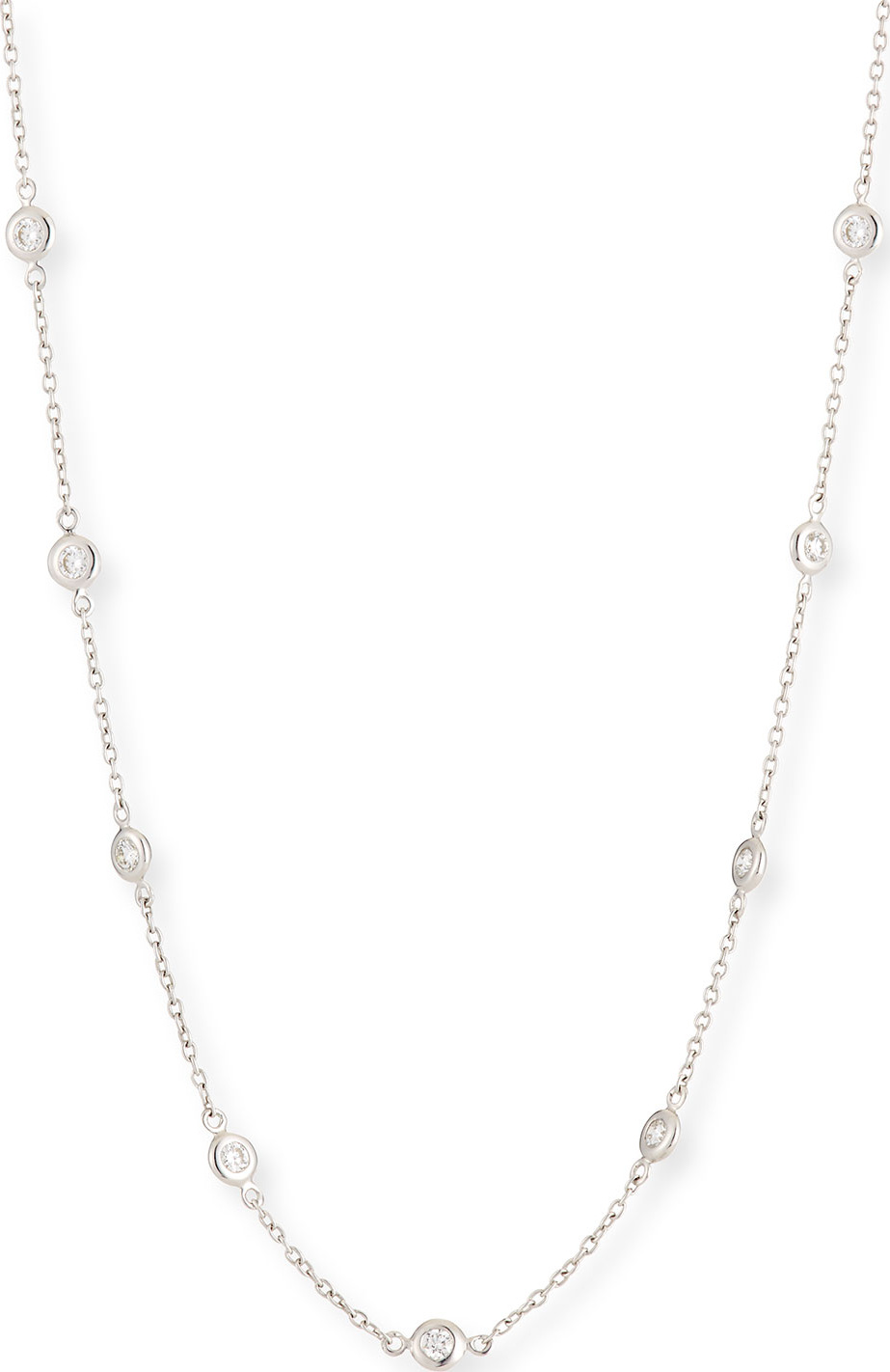 Jude Frances 18k White Gold Diamond By-the-Yard Necklace