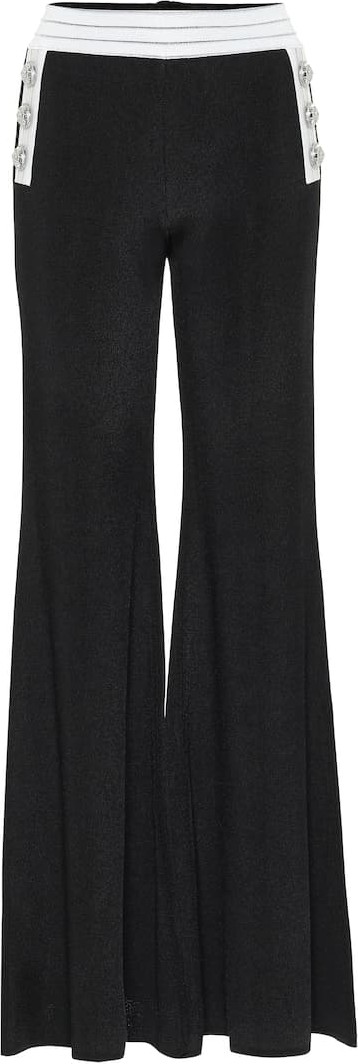 Balmain High-rise flared knit pants