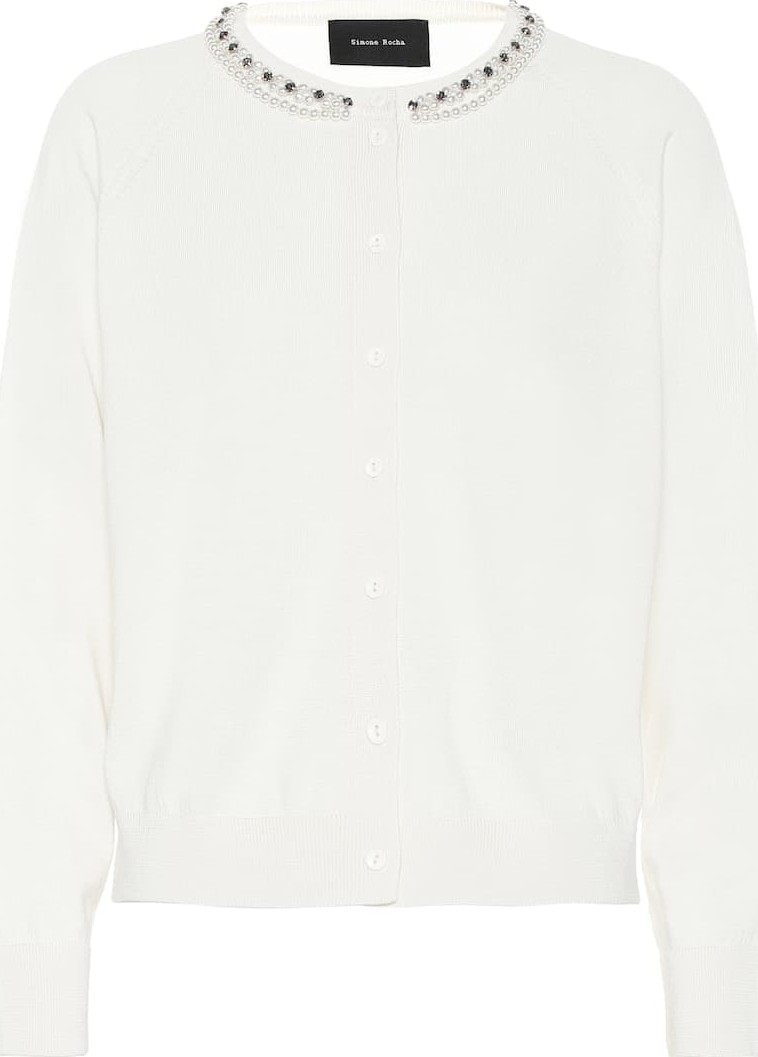 Simone Rocha Embellished wool-blend cardigan
