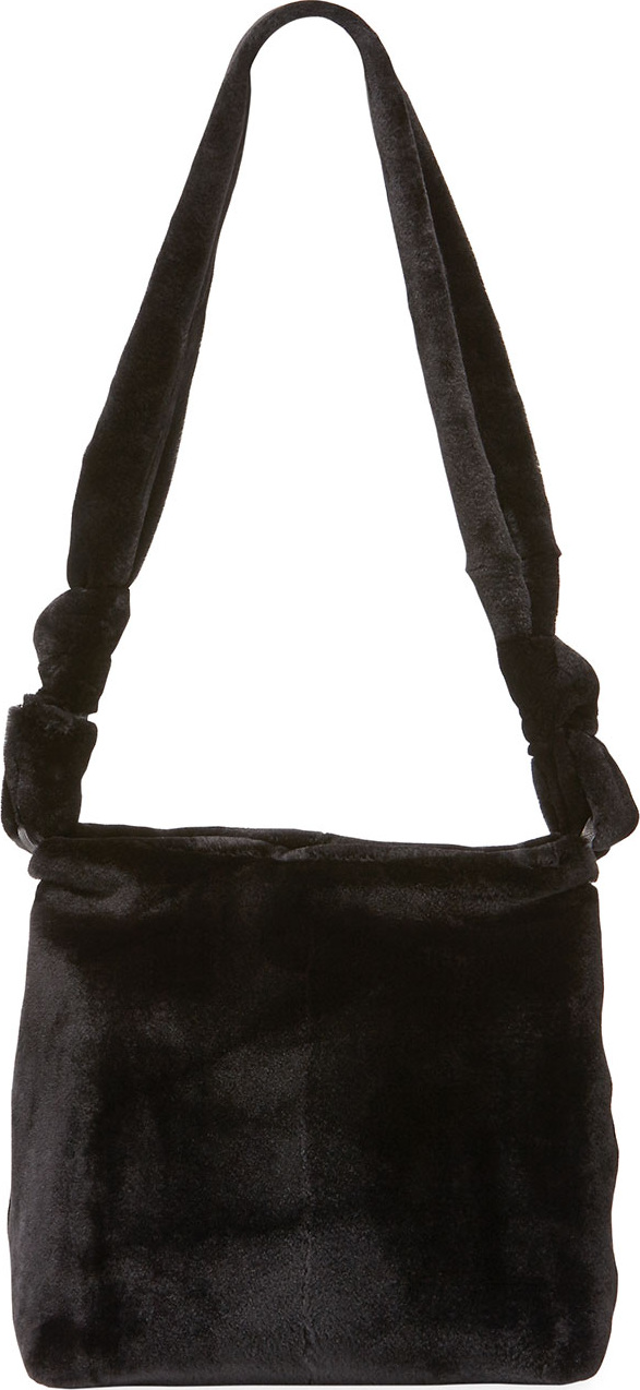 THE ROW Wander Small Mink Fur Bag, Black