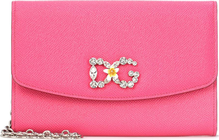 Dolce & Gabbana Embellished leather shoulder bag