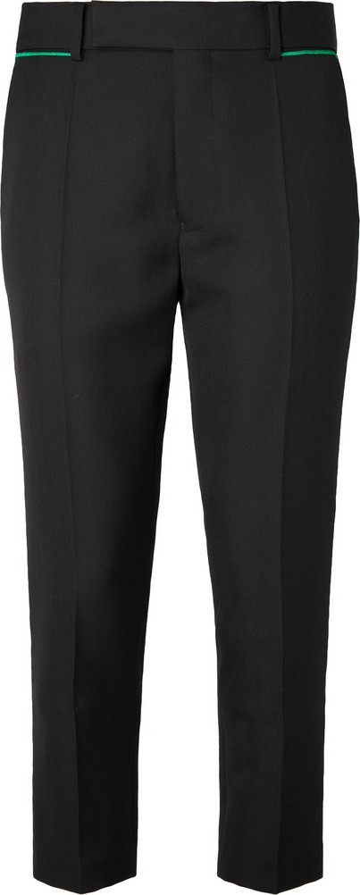 Haider Ackermann Black Slim-Fit Tapered Embroidered Virgin Wool Trousers