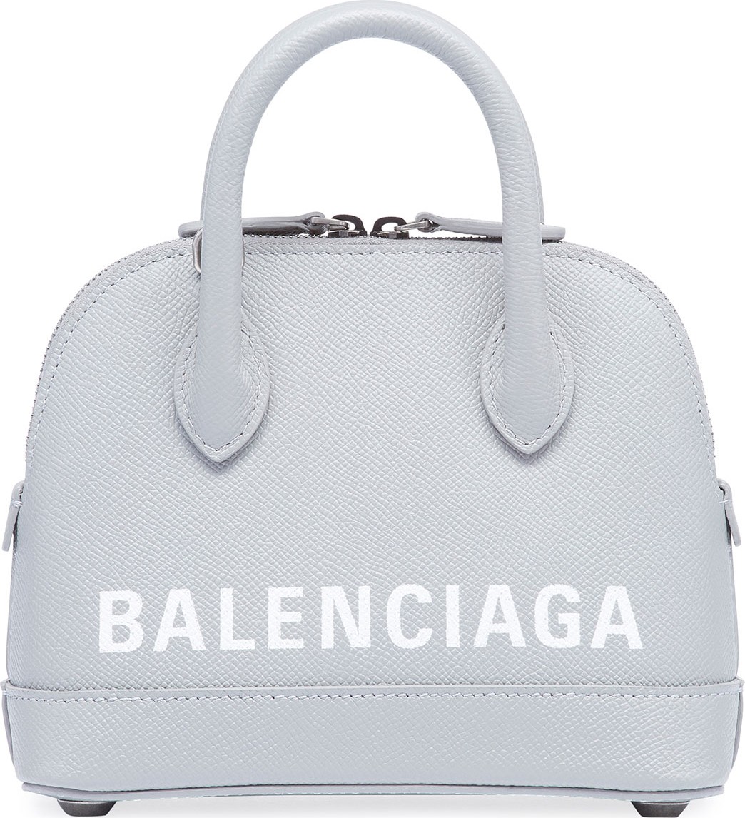 Balenciaga Ville Logo Leather Top Handle Bag