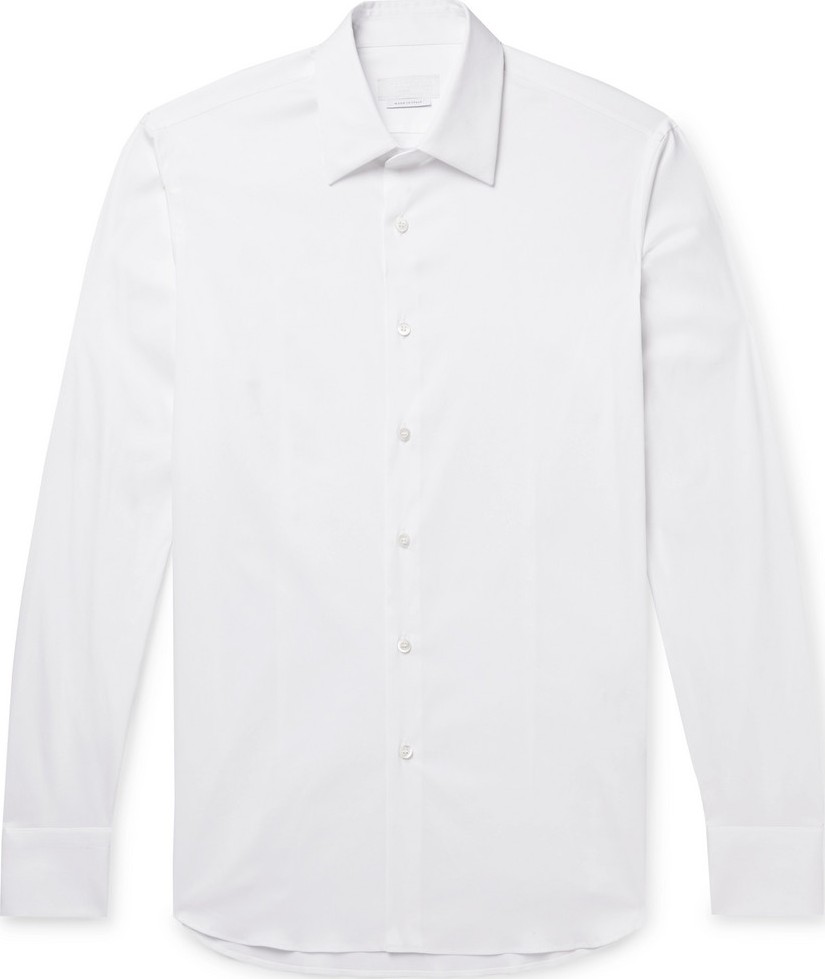 Prada Slim-Fit Stretch Cotton-Blend Poplin Shirt