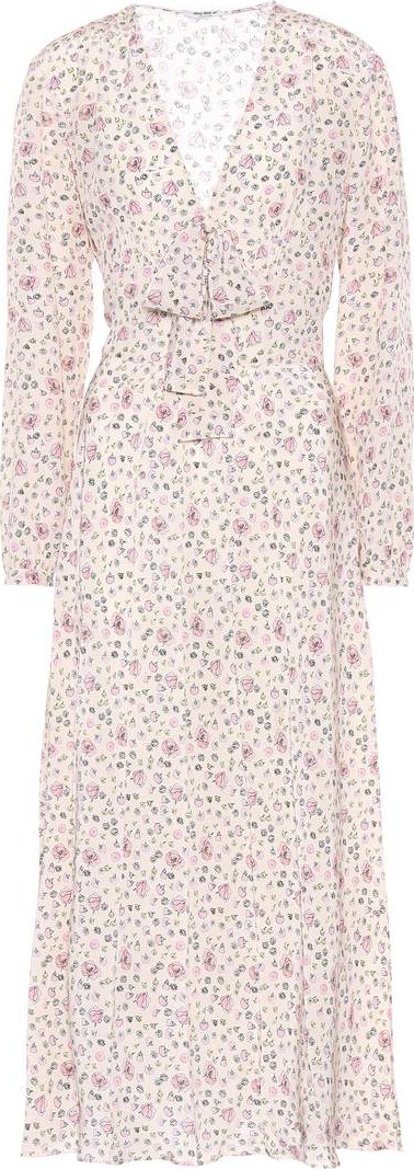 Miu Miu Floral-printed silk dress