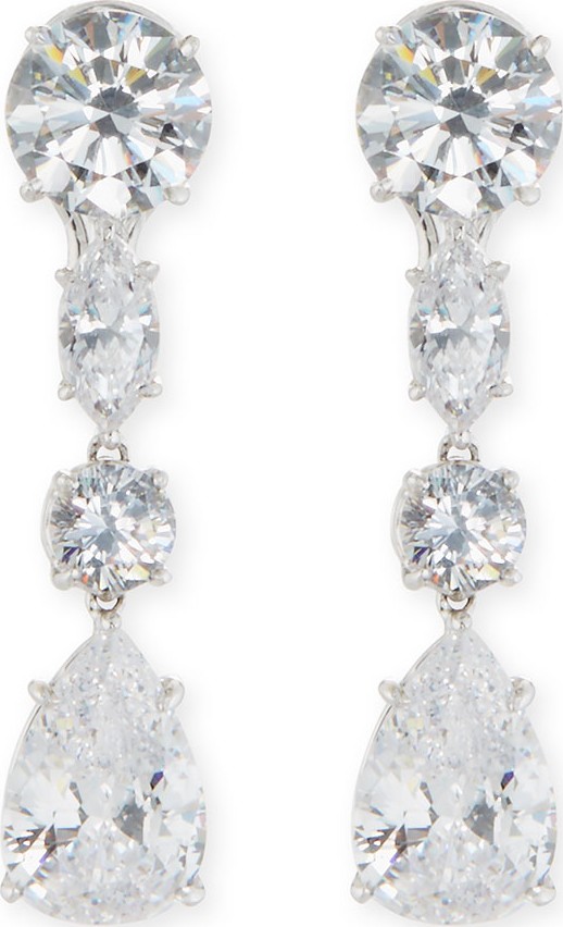 Fantasia by DeSerio Mixed-Cut CZ Drop Earrings