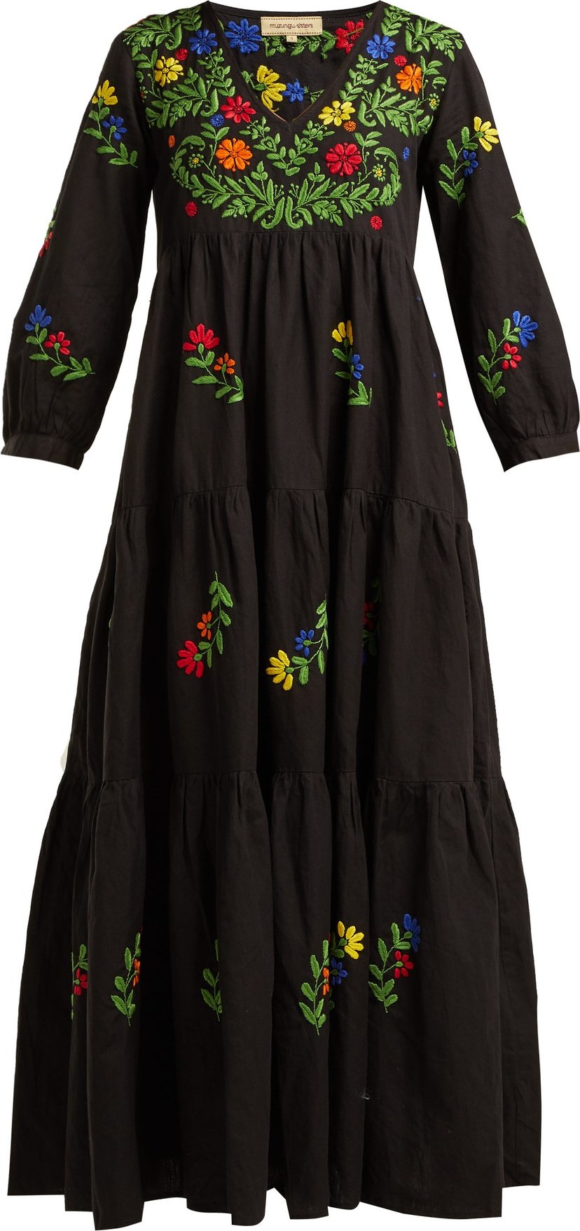 Muzungu Sisters Frangipani embroidered cotton dress