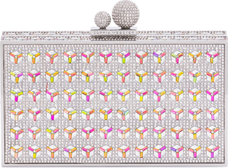 Sophia Webster Clara Optic Crystal Box Clutch Bag