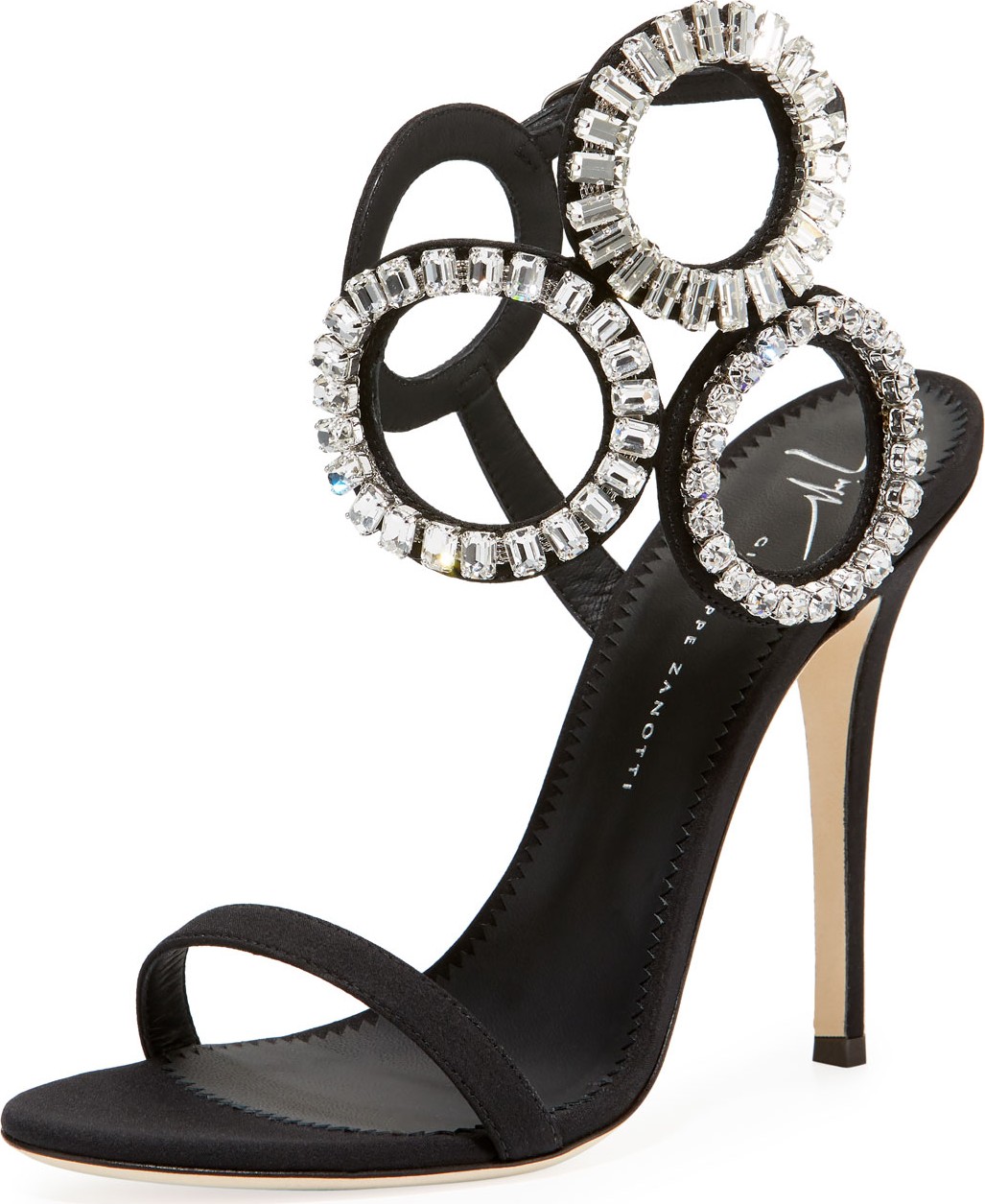 Giuseppe Zanotti Suede High Sandal with Crystals