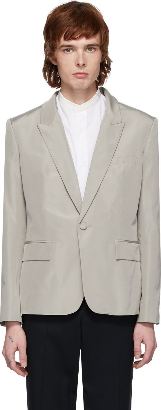Haider Ackermann Grey Silk Classic Blazer