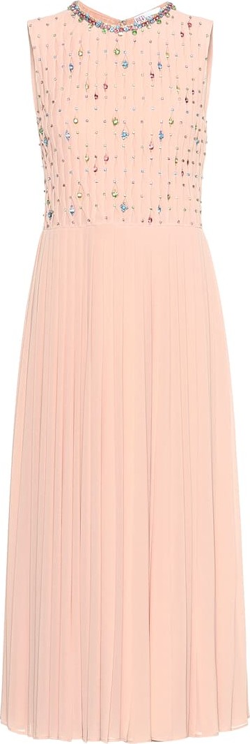 RED Valentino Crystal-embellished pleated dress