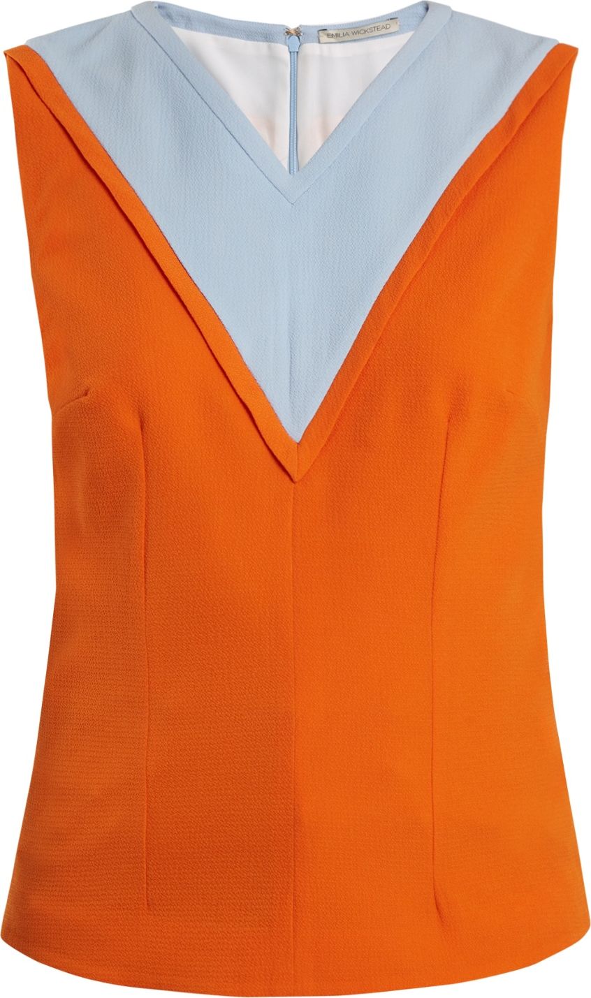 Emilia Wickstead Iggy contrast-panel crepe top