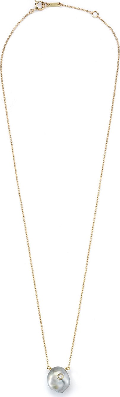 Mizuki Sea of Beauty Tahitian Keshi Pearl & Diamond Pendant Necklace