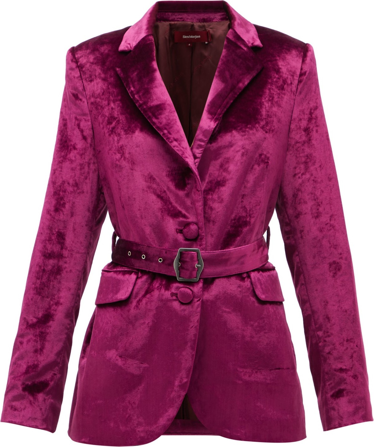 Sies Marjan Terry single-breasted belted velvet jacket