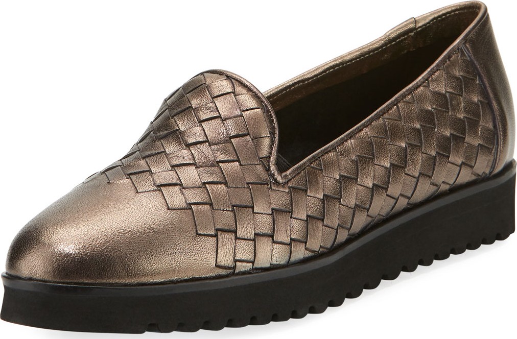 Sesto Meucci Naia Woven Slip-On Loafer, Pewter