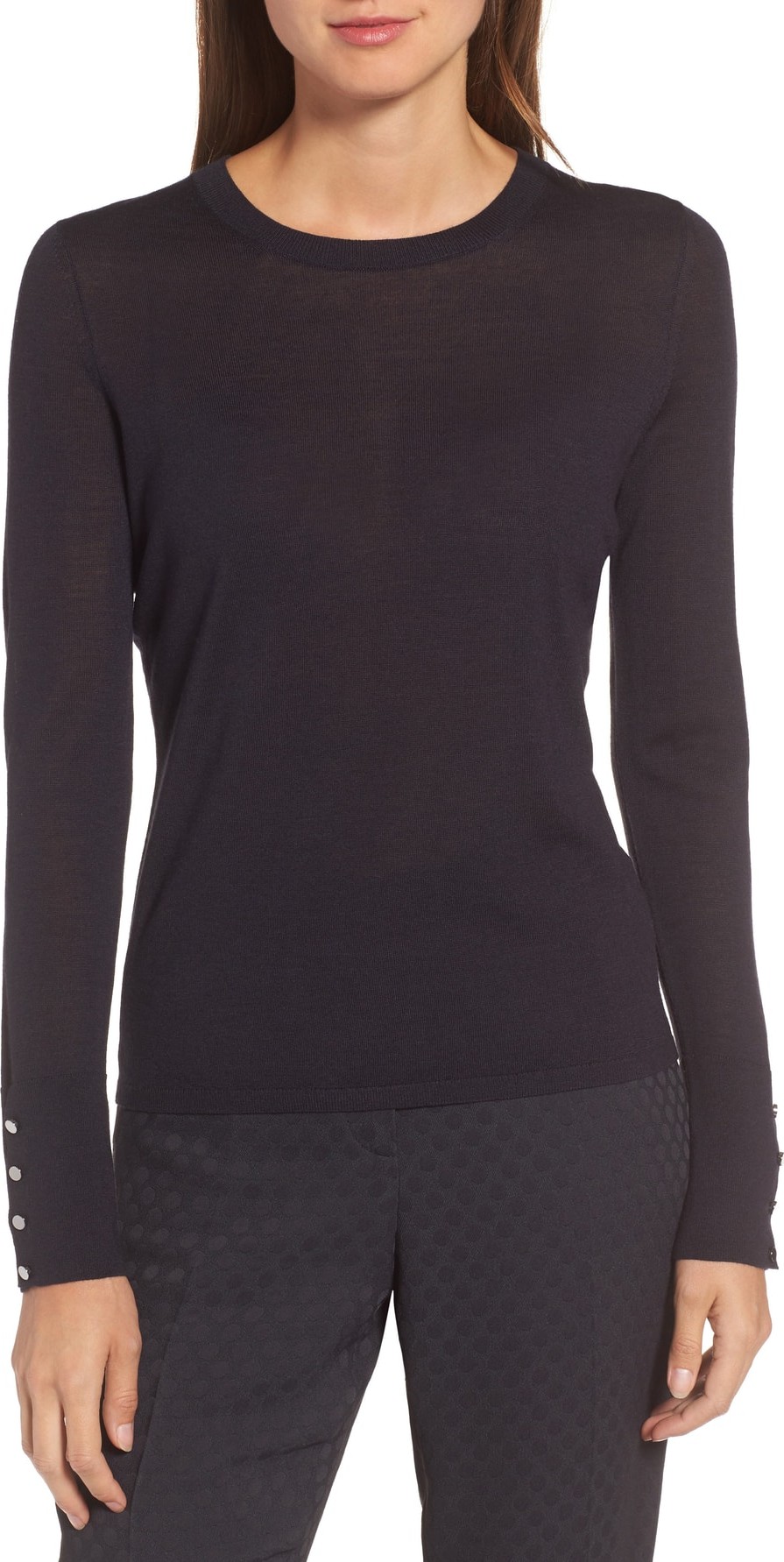 BOSS Hugo Boss Frankie Cuff Detail Wool Sweater