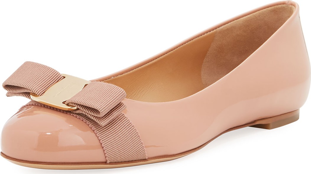 Salvatore Ferragamo Varina Patent Ballet Flats, New Blush