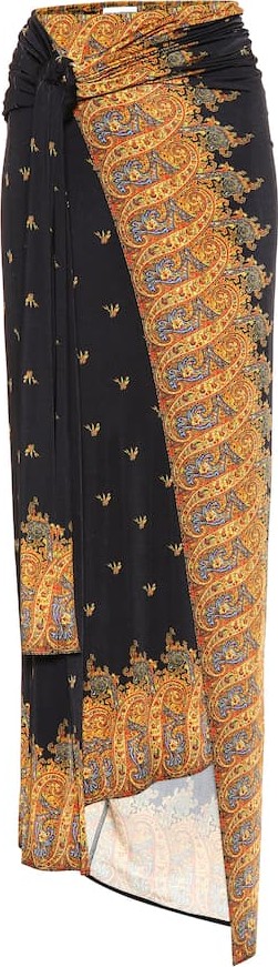 Paco Rabanne Printed jersey wrap skirt